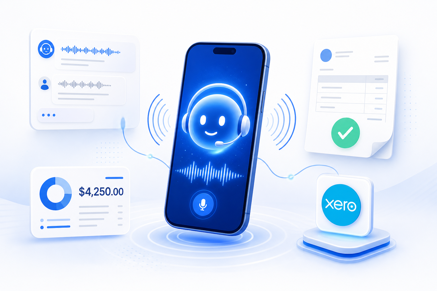 AI assistant placing payment reminder calls, connected to Xero and outstanding invoices